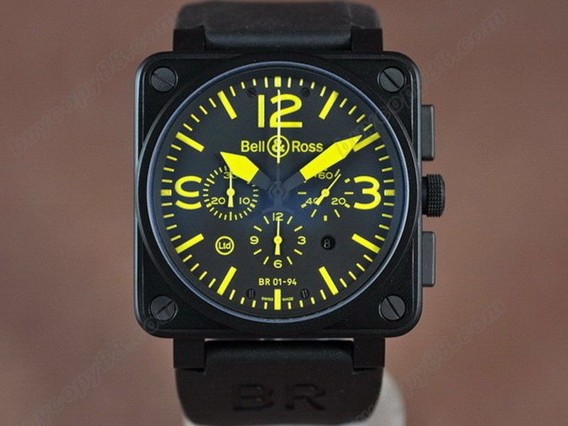 Bell & Ross【男性用】 BR01-94 PVD/RU Black/Yellow A-7750 自動機芯搭載5