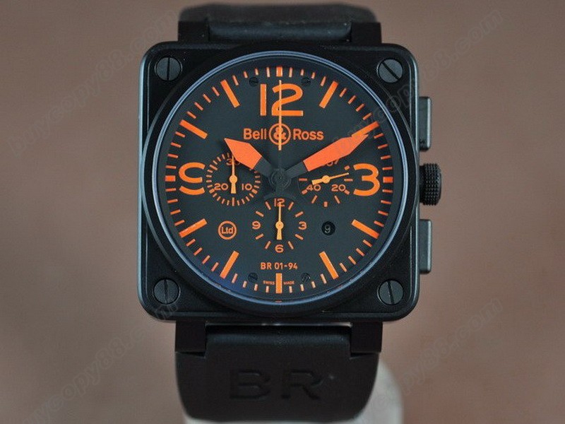 Bell & Ross【男性用】 BR01-94 PVD/RU Black/Orange A-7750 オートマチック搭載5