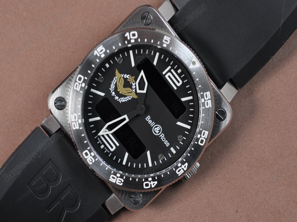 Bell & Ross【男性用】 BR03 Type Aviation SS French Air Force Black Dial  Swiss Eta石英機芯搭載8