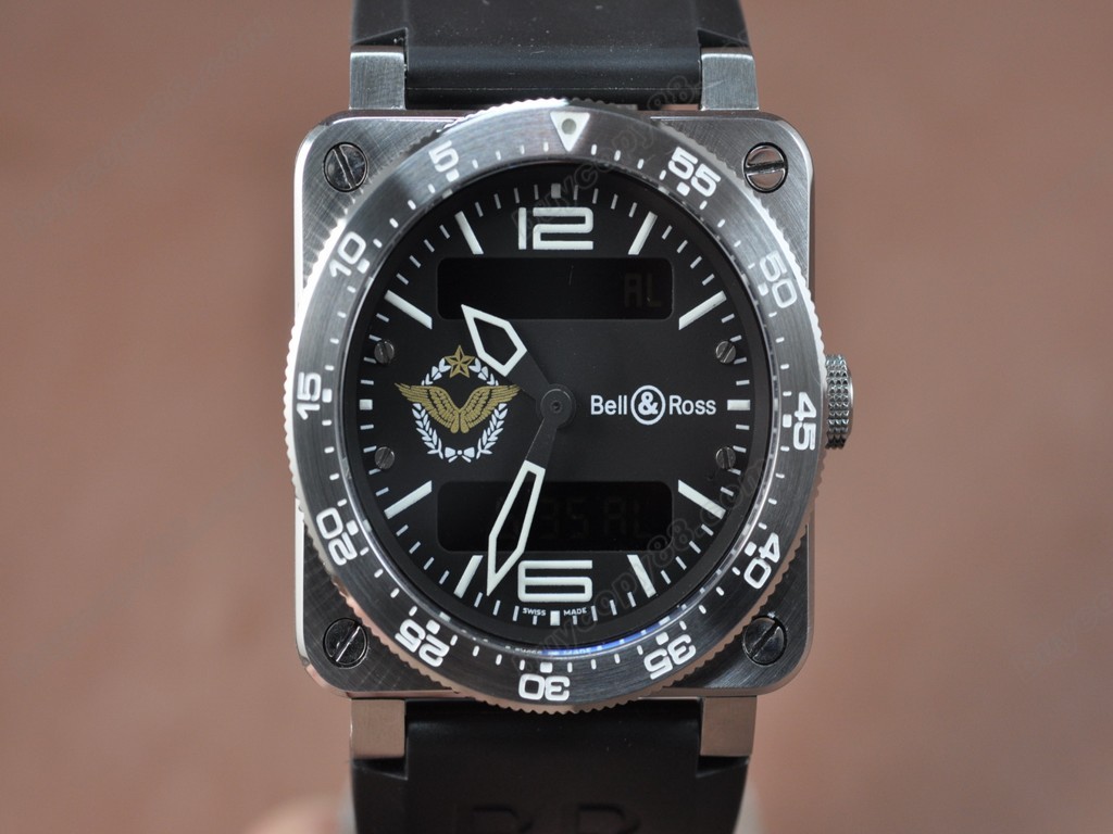Bell & Ross【男性用】 BR03 Type Aviation SS French Air Force Black Dial  Swiss Eta石英機芯搭載9
