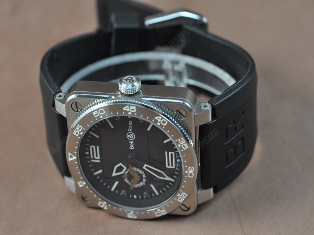 Bell & Ross【男性用】 BR03 Type Aviation SS French Air Force Black Dial  Swiss Eta石英機芯搭載7