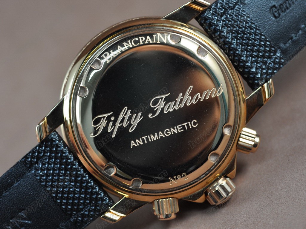 寶鉑錶【男性用】 Watches 50 Fathoms Chronograph RG/NY Blk Jap 石英機芯搭載3