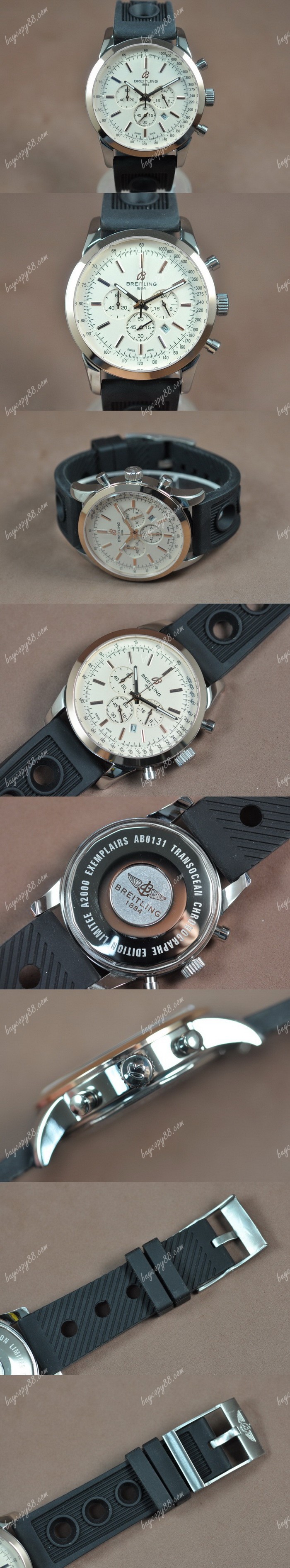 百年靈Breitling Transocean Chrono TT/RU White dial Jap-OS20石英錶0