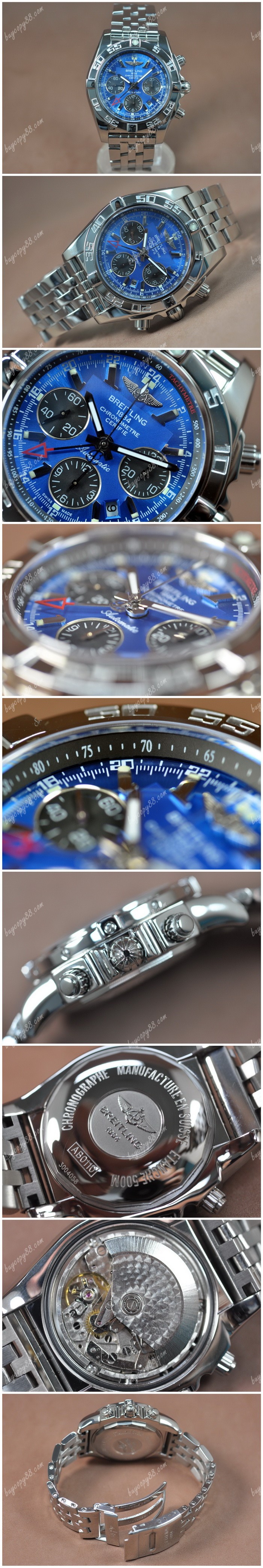  百年靈Breitling Chronomat B01 GMT SS/SS Blue Dial A-7750自動機芯搭載0
