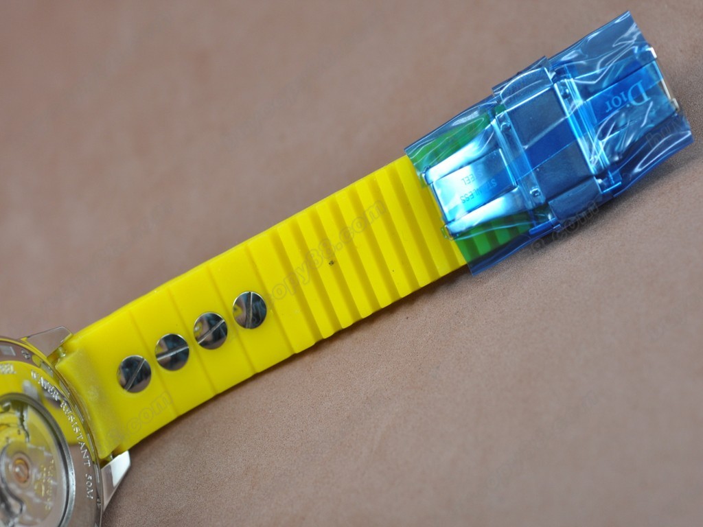 迪奧【男女兼用】 Christal Jewellery Mid SS/RU Yellow Swiss Eta 2824-2 自動機芯搭載6