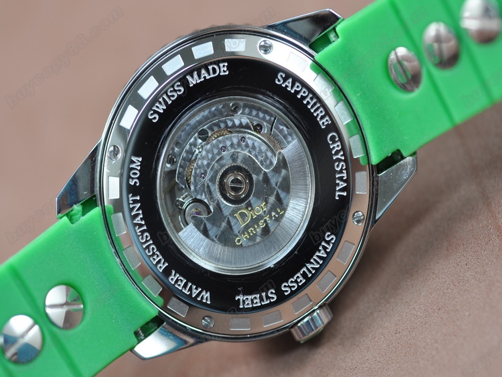 迪奧【男女兼用】Christal Jewellery Mid SS/RU Green Swiss Eta 2824-2 自動機芯搭載3