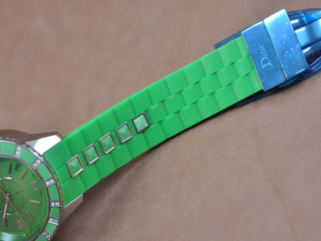 迪奧【男女兼用】Christal Jewellery Mid SS/RU Green Swiss Eta 2824-2 自動機芯搭載5