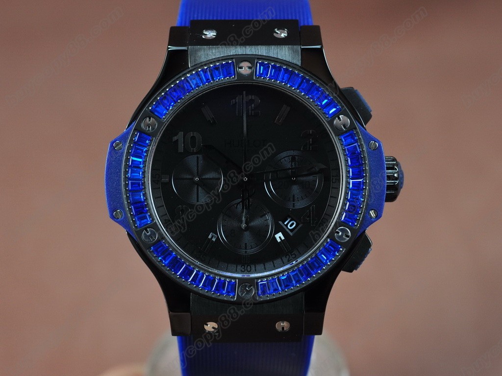 御博 【男性用】 Big Bang Ceramic/Sq Blue Diam Blk   Asian 7750 Valjoux 自動機芯搭載5