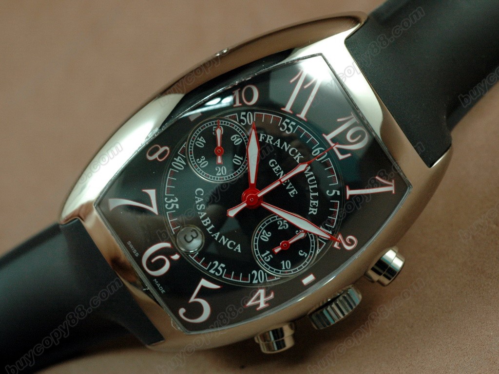 法蘭克穆勒【男性用】 Franck Muller Watches Casablanca Chrono SS/LE Black A-7750 自動機芯搭載．振頻每小時 28,800 次0