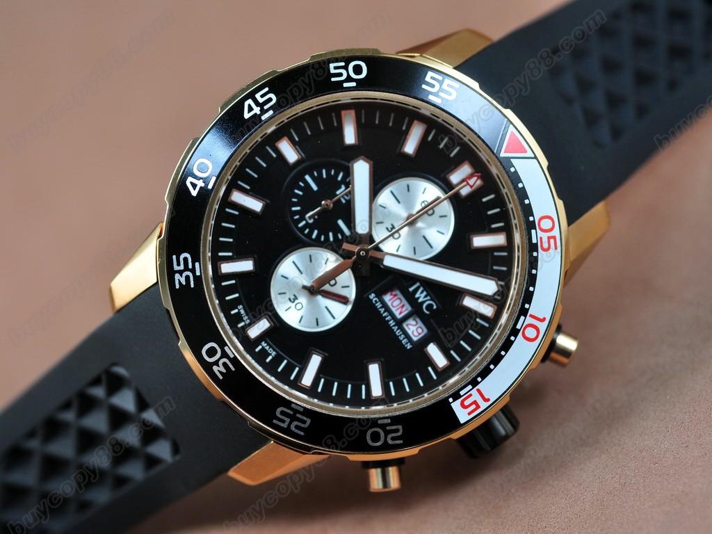 Iwc Watches Aquatimer RG/Black Japan OS 20石英機芯搭載　0