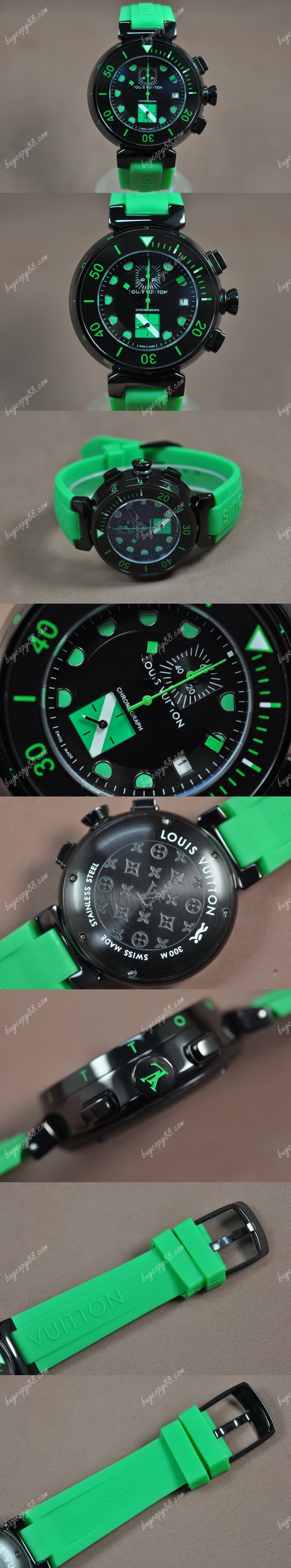 路易威登Louis Vuitton Tambour Diving Ⅱ PVD/RU Black Dial Jap OS10石英機芯0