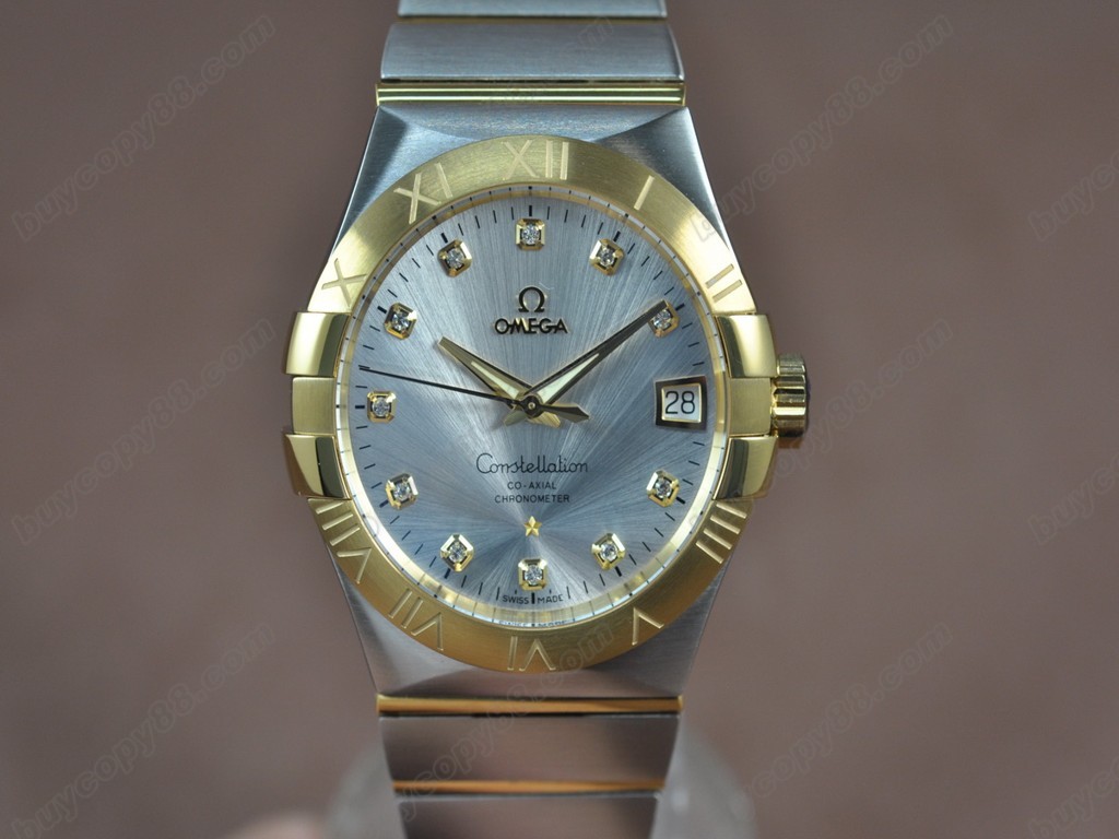歐米茄 【男性用】 Constellation Chronometer 38mm 18K Wrapped TT Silver dial Swiss SW200自動機芯搭載　7