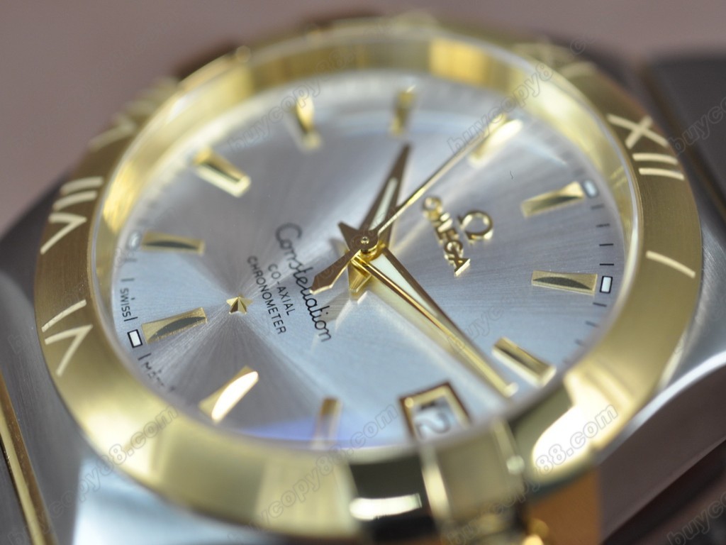 歐米茄 【男性用】 Constellation Chronometer 38mm 18K Wrapped TT Silver dial Swiss SW200自動機芯搭載　5