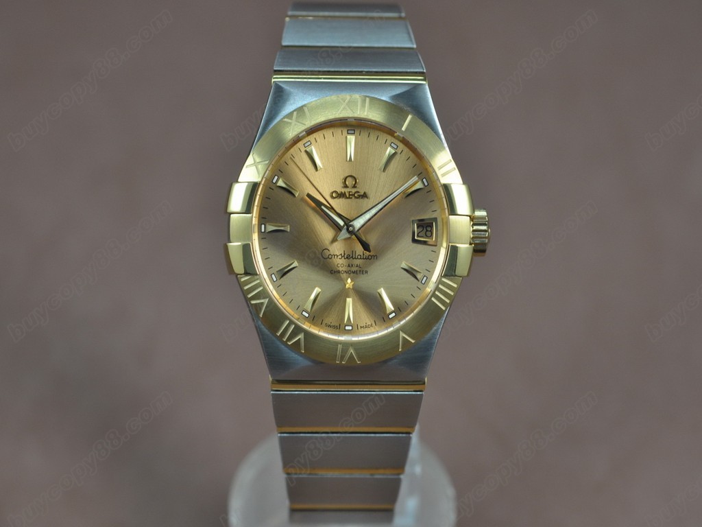 歐米茄 【男性用】Constellation Chronometer 38mm 18K Wrapped TT Gold dial Swiss SW200自動機芯搭載　0