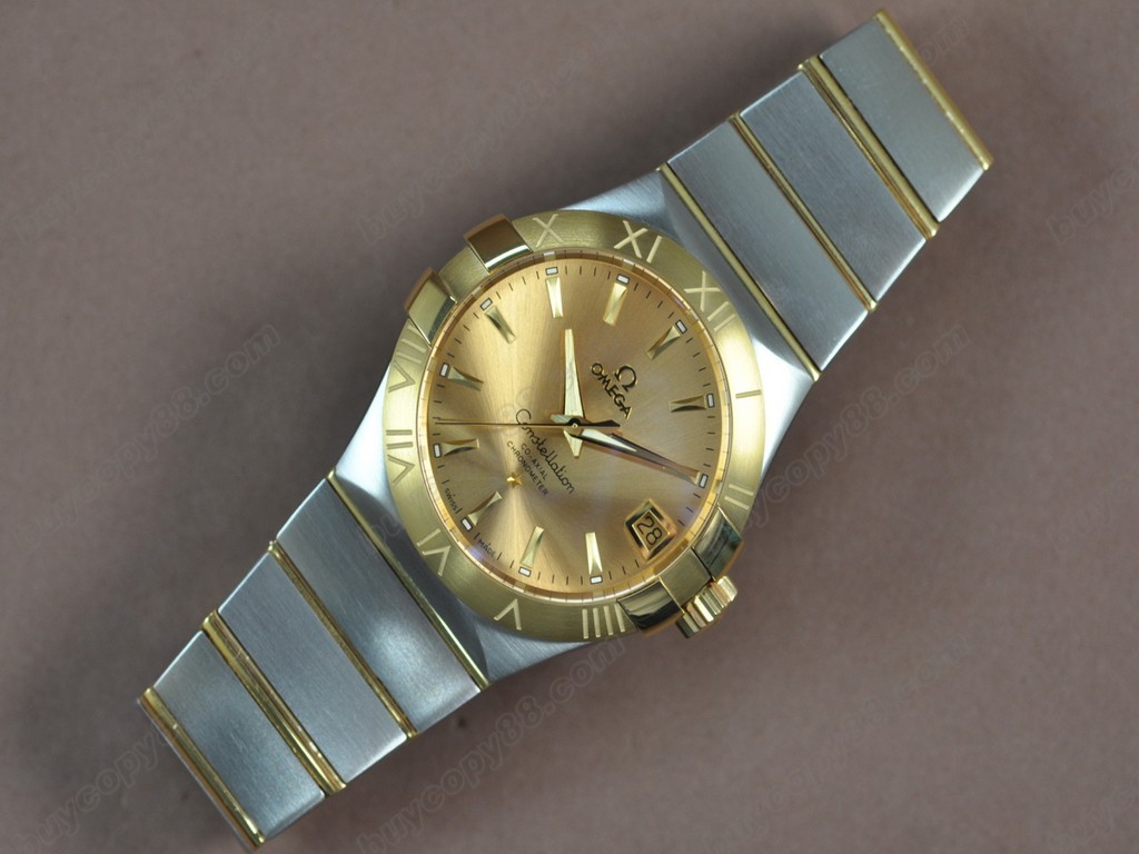 歐米茄 【男性用】Constellation Chronometer 38mm 18K Wrapped TT Gold dial Swiss SW200自動機芯搭載　2