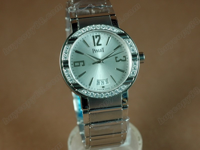 ピアジェ【男性用】 Piaget Watches Polo Mens SS/Diamonds Silver Swiss Eta 2824-2オートマチック搭載 9