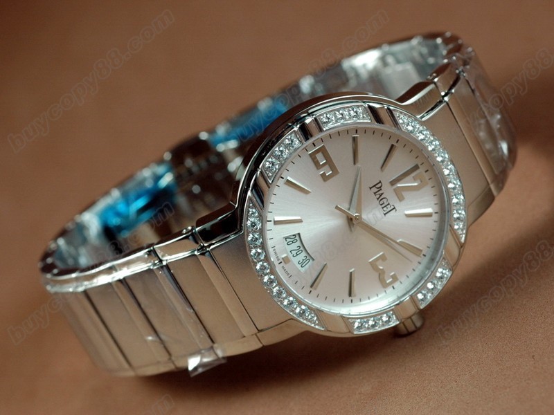 ピアジェ【男性用】 Piaget Watches Polo Mens SS/Diamonds Silver Swiss Eta 2824-2オートマチック搭載 11