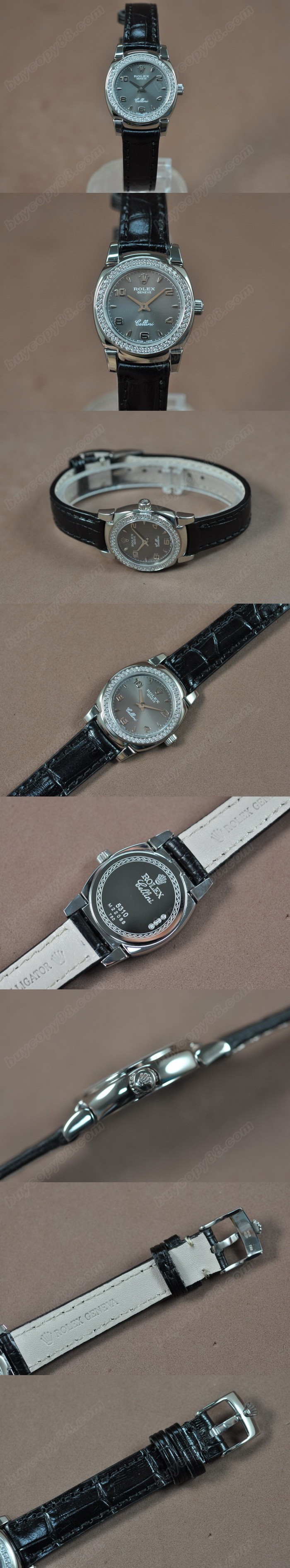  勞力士 Watches Cellini 26mm SS/LE Diam Bel Metal 灰色 文字盤 Ronda 762 石英機芯 搭 載  0