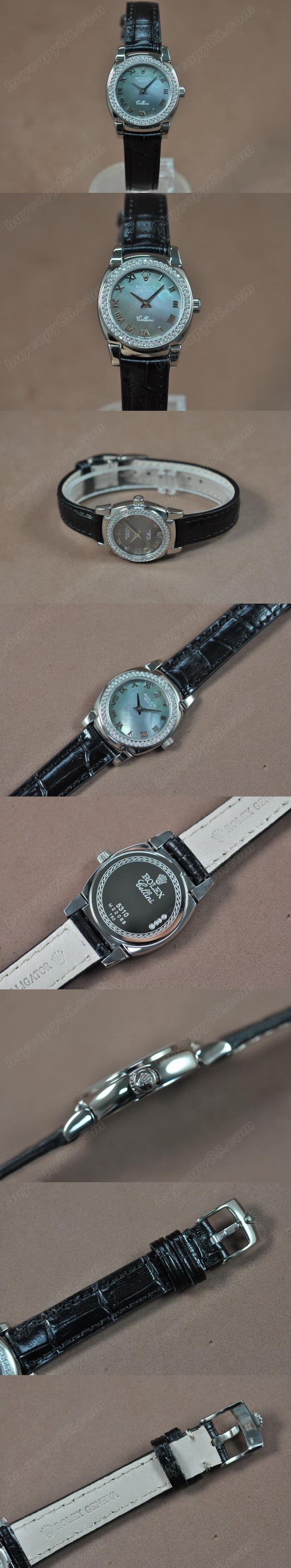 勞力士 Watches Cellini 26mm SS/LE Diam Bel Pearl 灰色 文字盤 Ronda 762 石英機芯 搭 載0