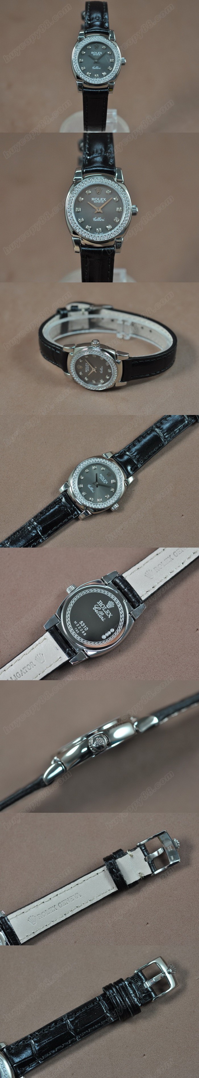 勞力士 Watches Cellini 26mm SS/LE Diam Bel Metal 灰色 文字盤 Ronda 762 石英機芯 搭 載0