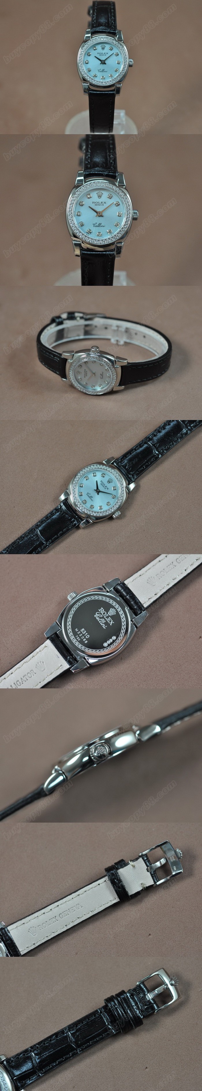  勞力士 Watches Cellini 26mm SS/LE Diam Bel Metal 藍い 文字盤 Ronda 762 石英機芯 搭 載  0