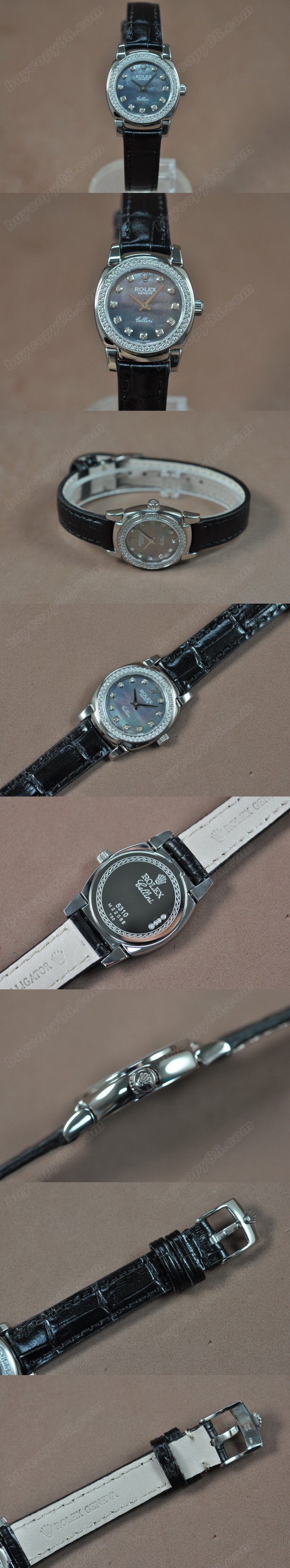 勞力士 Watches Cellini 26mm SS/LE Diam Bel Pearl 灰色 文字盤 Ronda 762 石英機芯 搭 載0