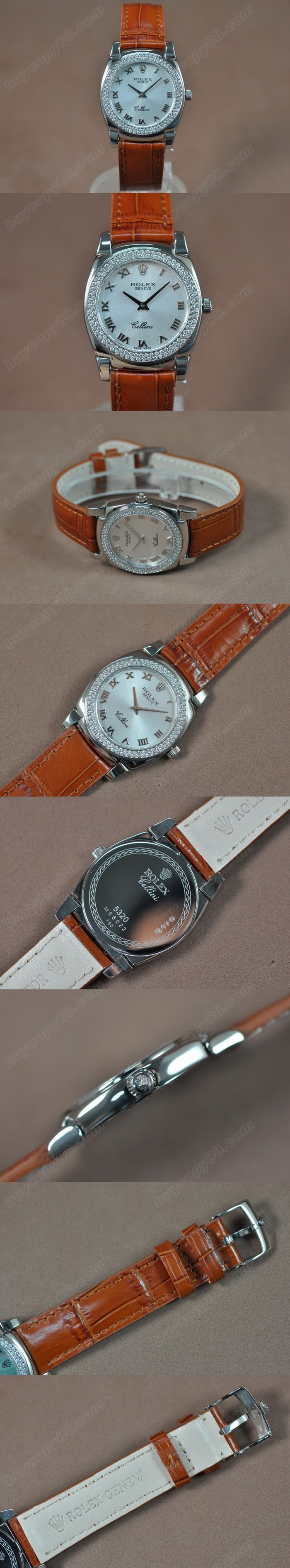 勞力士 Watches Cellini 32mm SS/LE Diam Bel Metal 白 文字盤 Ronda 762 石英機芯 搭 載 0