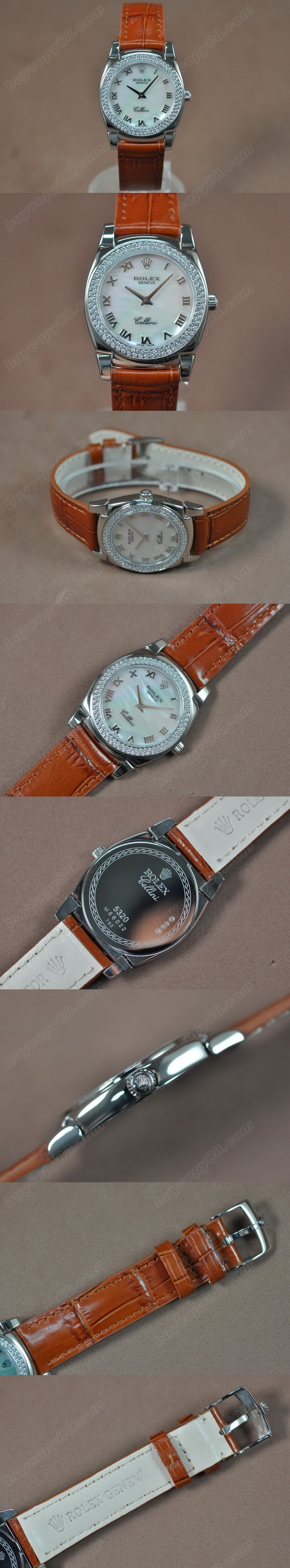  勞力士 Watches Cellini 32mm SS/LE Diam Bel Pearl 白 文字盤 Ronda 762 石英機芯 搭 載  0