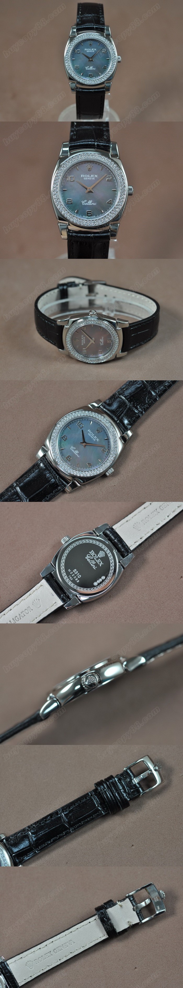 勞力士 Watches Cellini 32mm SS/LE Diam Bel Pearl 灰色 文字盤 Ronda 762 石英機芯 搭 載 0