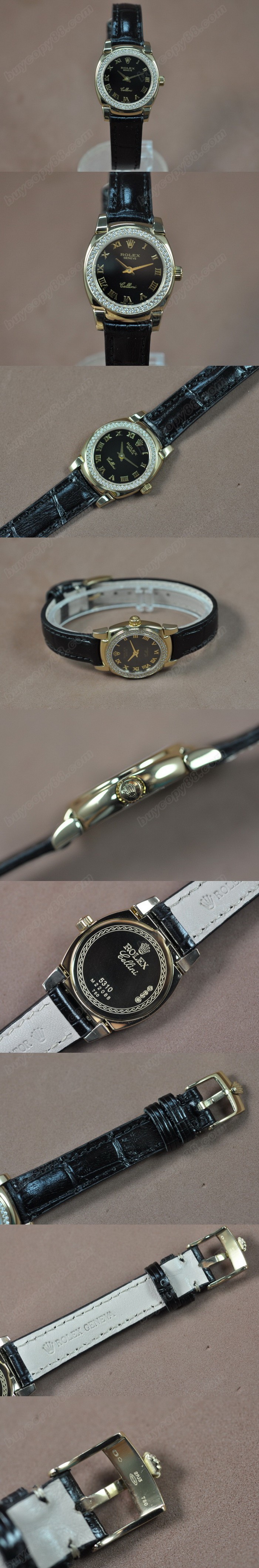  勞力士 Watches Cellini 26mm YG/LE Diam Bel Metal 灰色 文字盤 Ronda 762 石英機芯 搭 載   0
