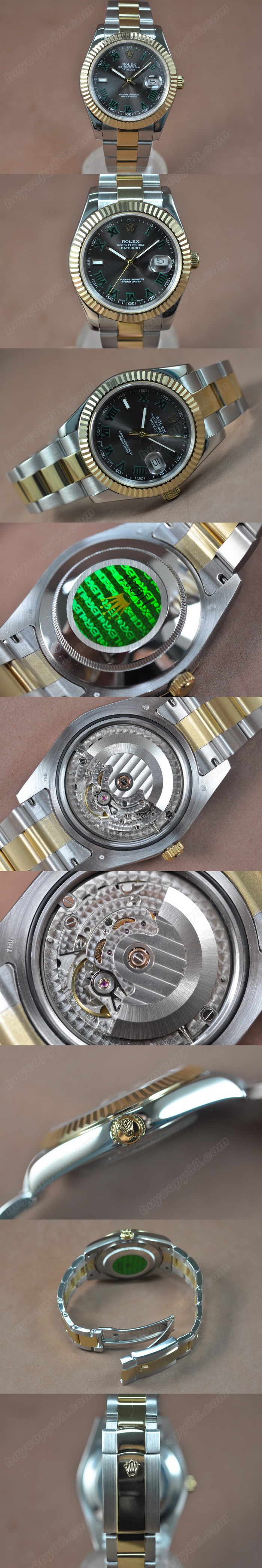 勞力士 Watches DateJust II 41mm TT 黑 文字盤 Asia Eta 2836-2 自動機芯 搭 載0