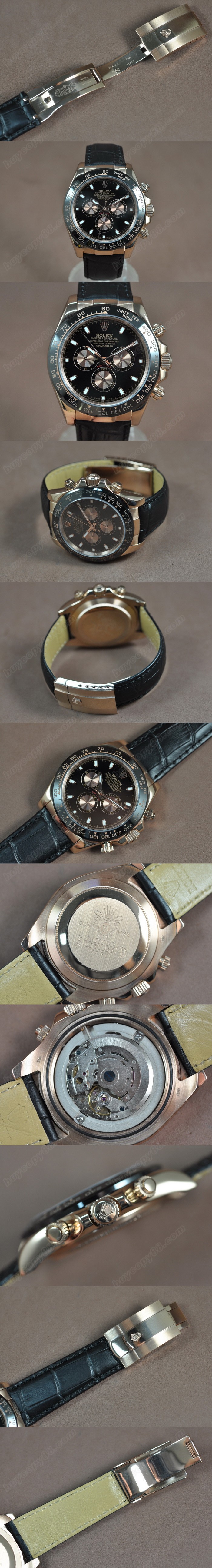 勞力士 Watches Daytona 玫瑰金/LE 陶瓷 Bel 黑 文字盤 Asia 自動機芯 搭 載 0