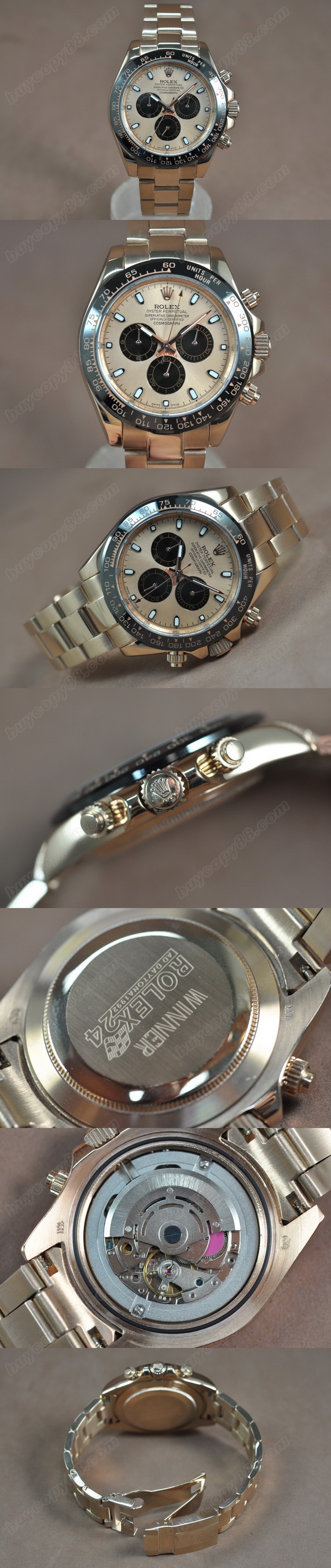 勞力士 Watches Daytona 玫瑰金 陶瓷 Bel 金色 文字盤 Asia 自動機芯 搭 載 0