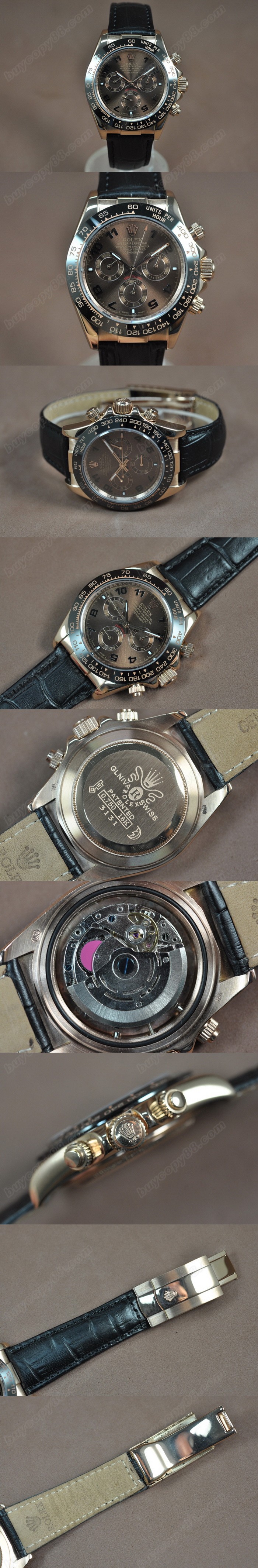 勞力士 Watches Daytona 玫瑰金/LE 陶瓷 Bel 咖啡色 文字盤 Asia 自動機芯 搭 載0