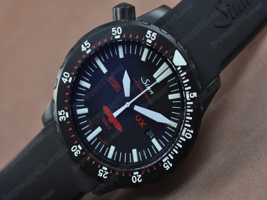 Sinn德製軍錶【男性用】 UX PVD/RU Black Swiss Eta 2824-2 自動機芯搭載． 振頻每小時 28,800 次2