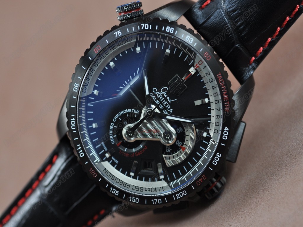 豪雅【男性用】MadTag Heuer Watches Grand Carrera Calibre 36 DLC/TI/RU Black A-7750自動機芯搭載0