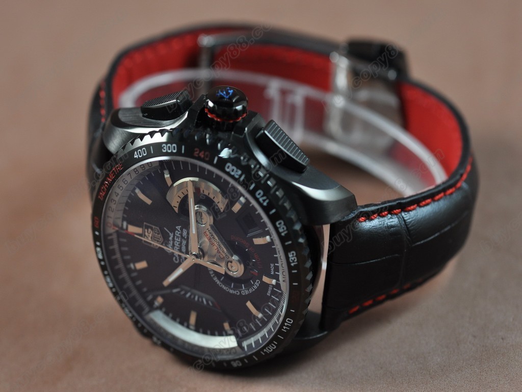 豪雅【男性用】MadTag Heuer Watches Grand Carrera Calibre 36 DLC/TI/RU Black A-7750自動機芯搭載9