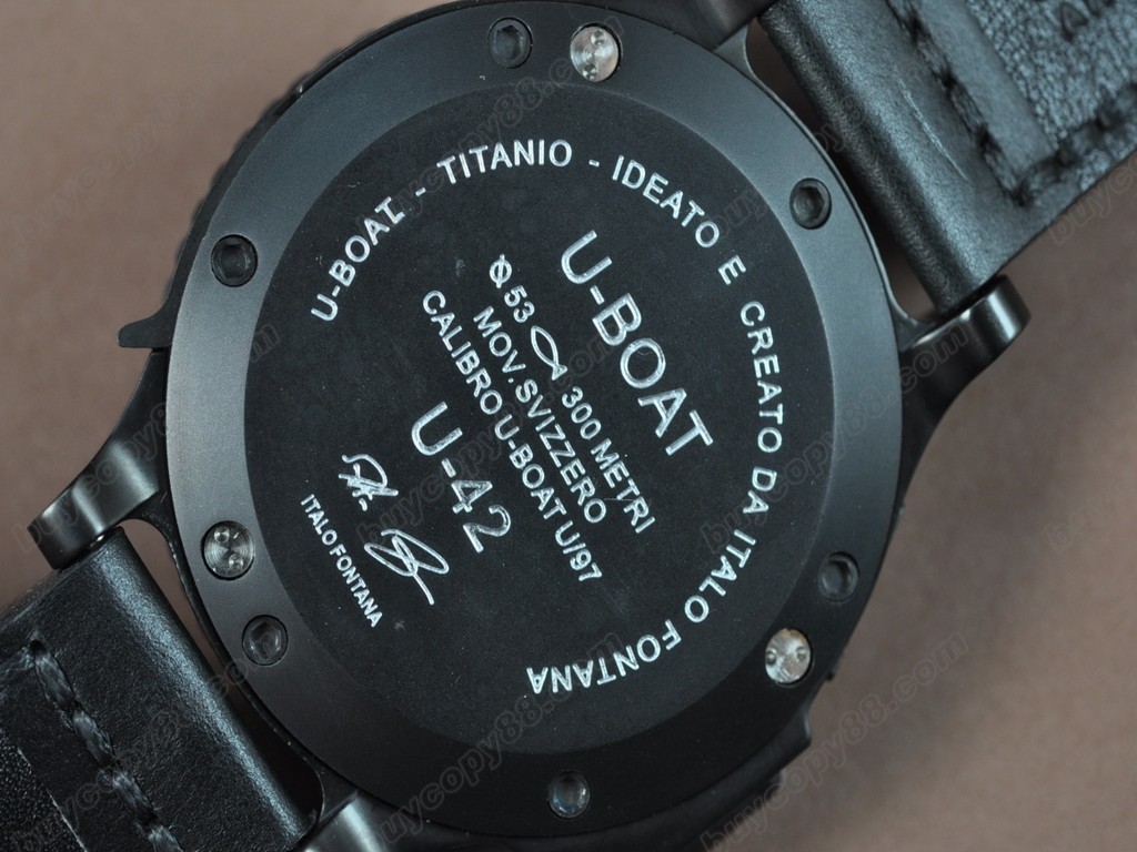 優寶【男性用】 U-42 53mm PVD/LE Black dial Manual 手上鏈搭載3