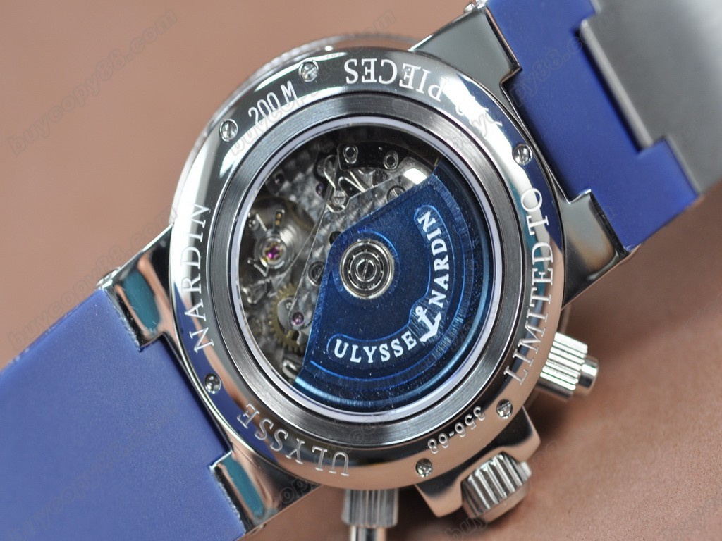 雅典錶 【男性用】 Marine Chronograph SS/RU Blue A-7750自動機芯搭載3