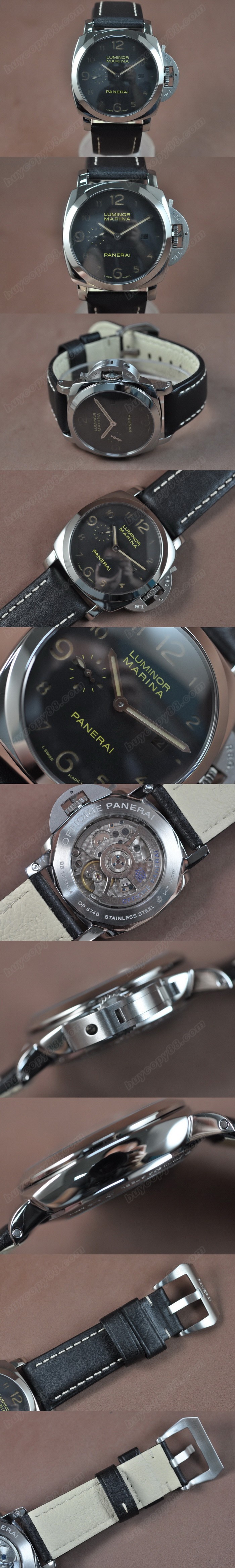沛納海 Watches Luminor Marina 44mm SS/LE 黑 文字盤 Asia 自動機芯 搭 載 21J0