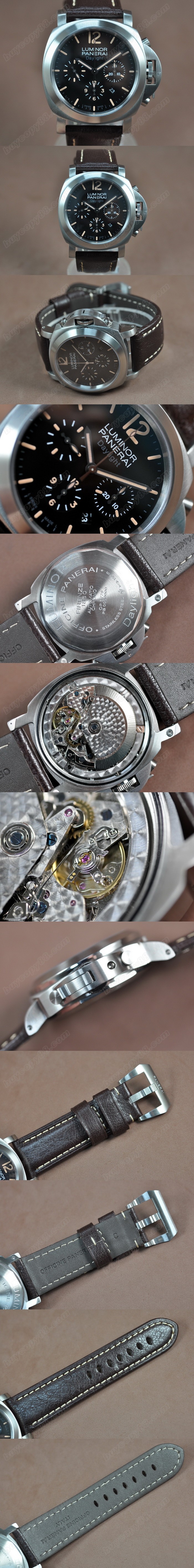  沛納海 Watches Daylight SS/LE 黑 文字盤 A-7750 Chrono 自動機芯 搭 載   0