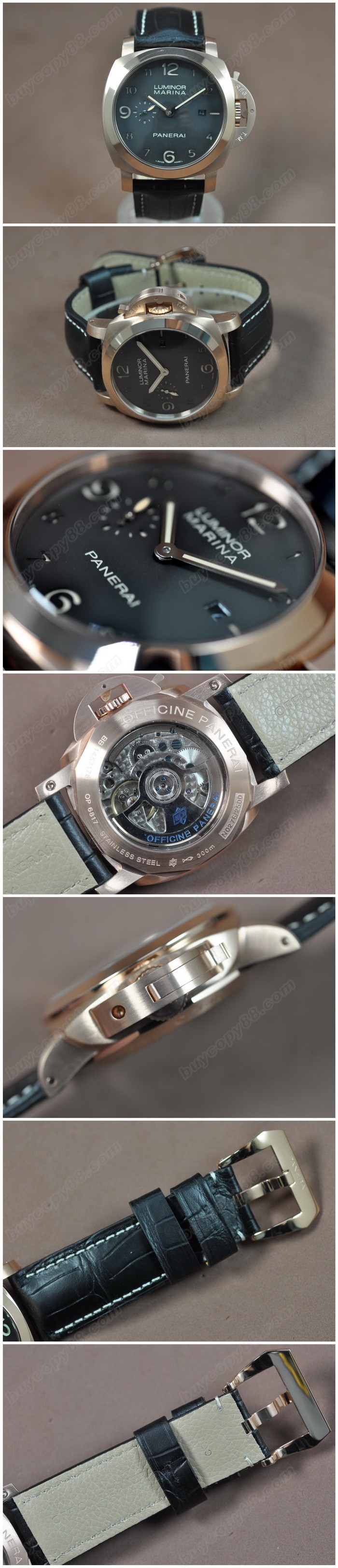  沛納海 Watches Luminor Marina 44mm SS/LE 黑 文字盤 Asia 自動機芯 搭 載   0