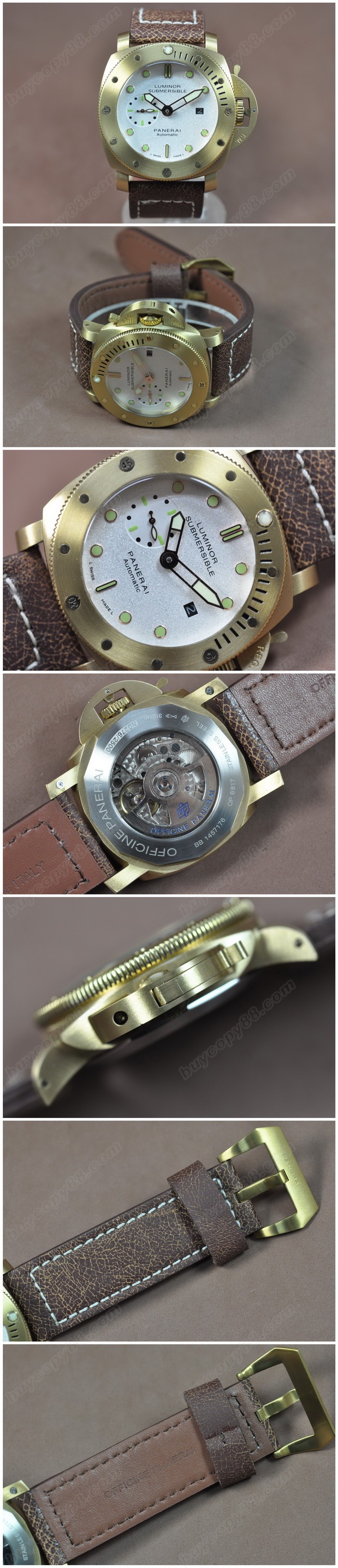  沛納海 Watches Submessible 47mm YG/LE 白 文字盤 亞洲 21J 自動機芯 搭 載   0