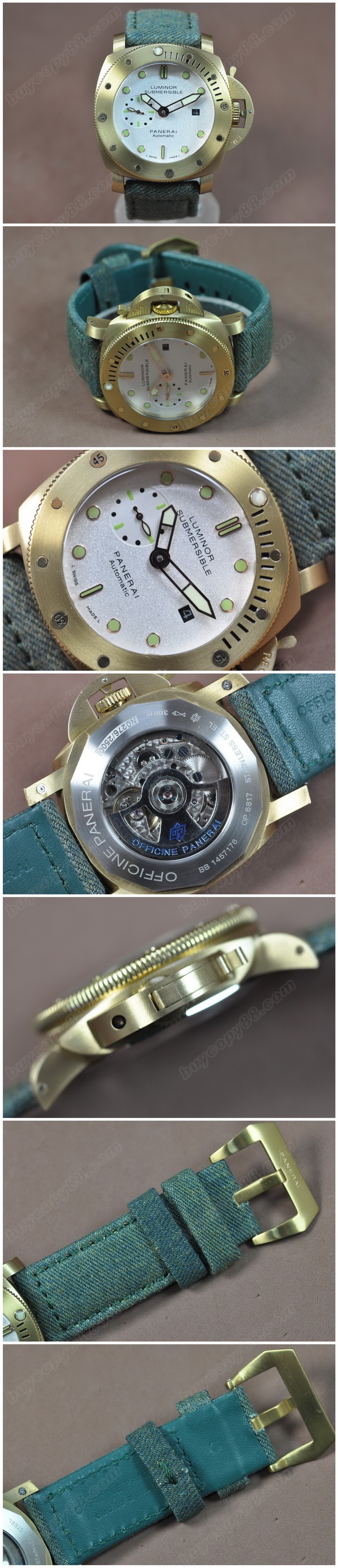 沛納海 Watches Submessible 47mm YG/LE 白 文字盤 亞洲 21J 自動機芯 搭 載 0