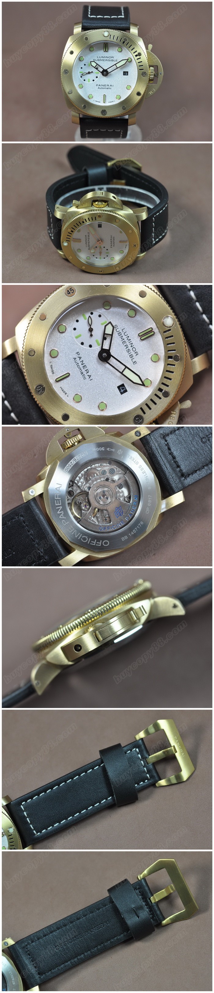 沛納海 Watches Submessible 47mm YG/LE 白 文字盤 亞洲 21J 自動機芯 搭 載 0