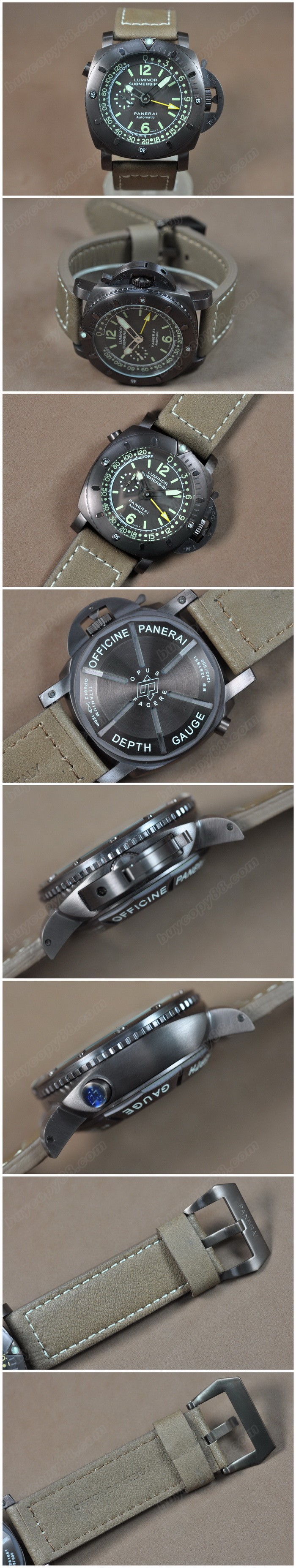 沛納海 Watches Submersible GMT 47mm 咖啡色/LE 咖啡色 文字盤 自動機芯 搭 載 0