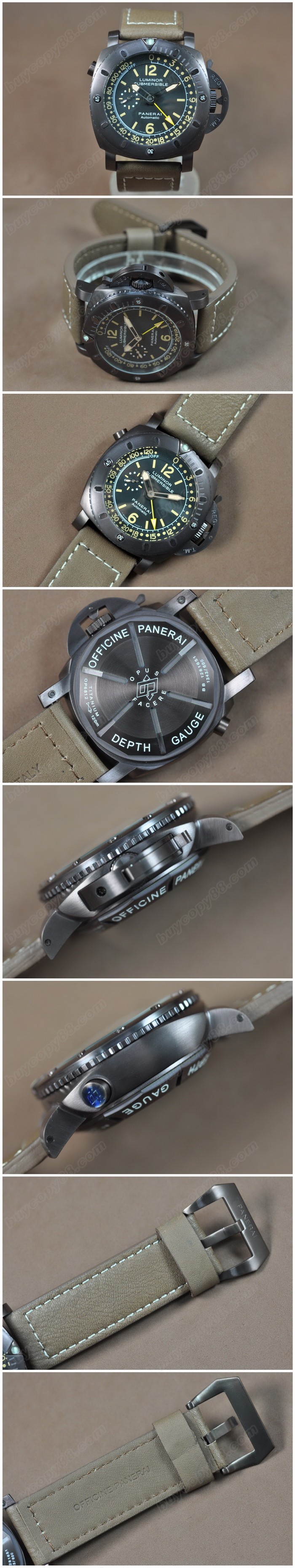 沛納海 Watches Submersible GMT 47mm 咖啡色/LE 黑 文字盤 自動機芯 搭 載0