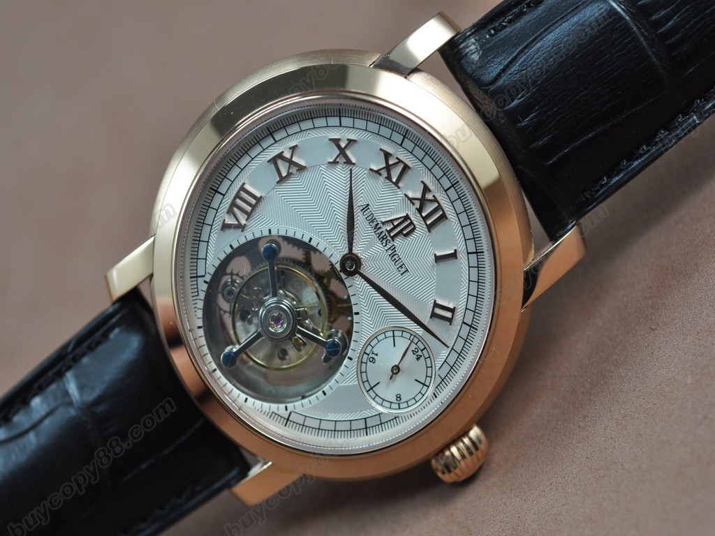 愛彼錶【男性用】 Jules Audemars Classics Tourbillon RG/LE White Flying Tourbillon手上鏈搭載4