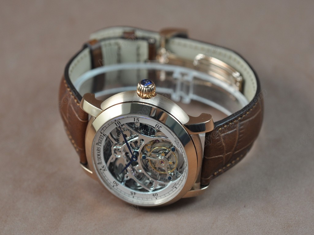 愛彼錶【男性用】 Jules Audemars Classics RG/LE White Flying Tourbillon 手上鏈搭載6