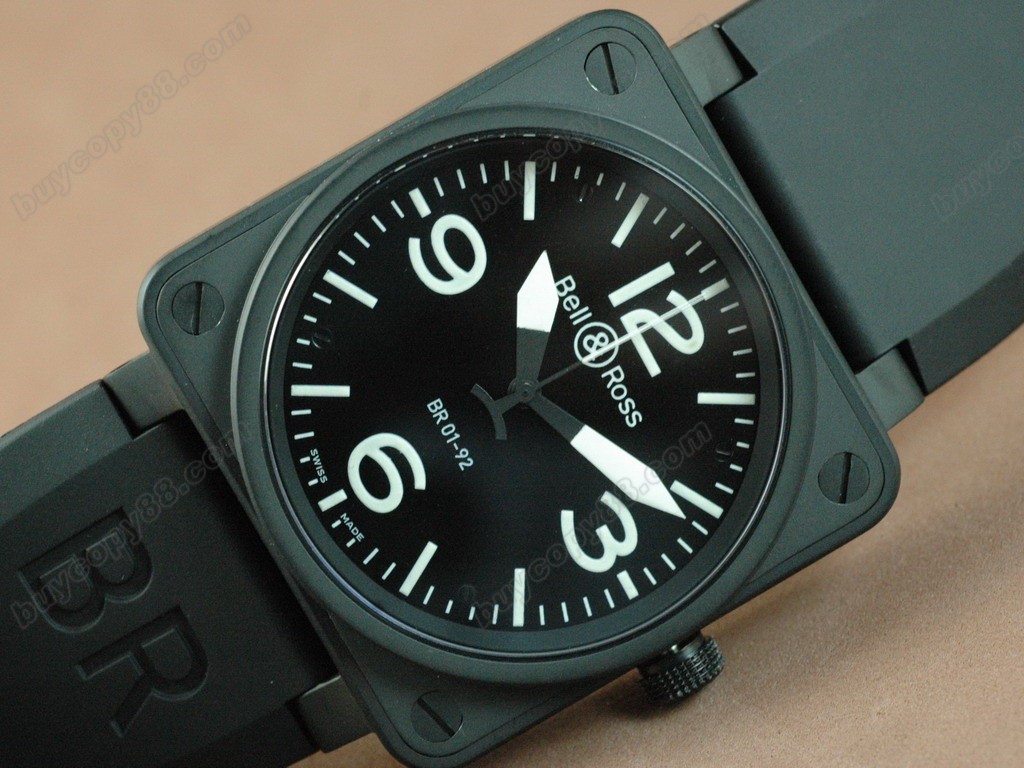 Bell & Ross【男性用】 BR 01-092 PVD Black/White 46mm Asia Eta 2836-2オートマチック搭載9